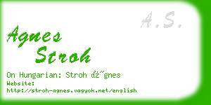 agnes stroh business card